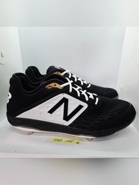 New Balance L3000BK4 Metal Baseball Cleats Black / White Men's Size 17 NEW